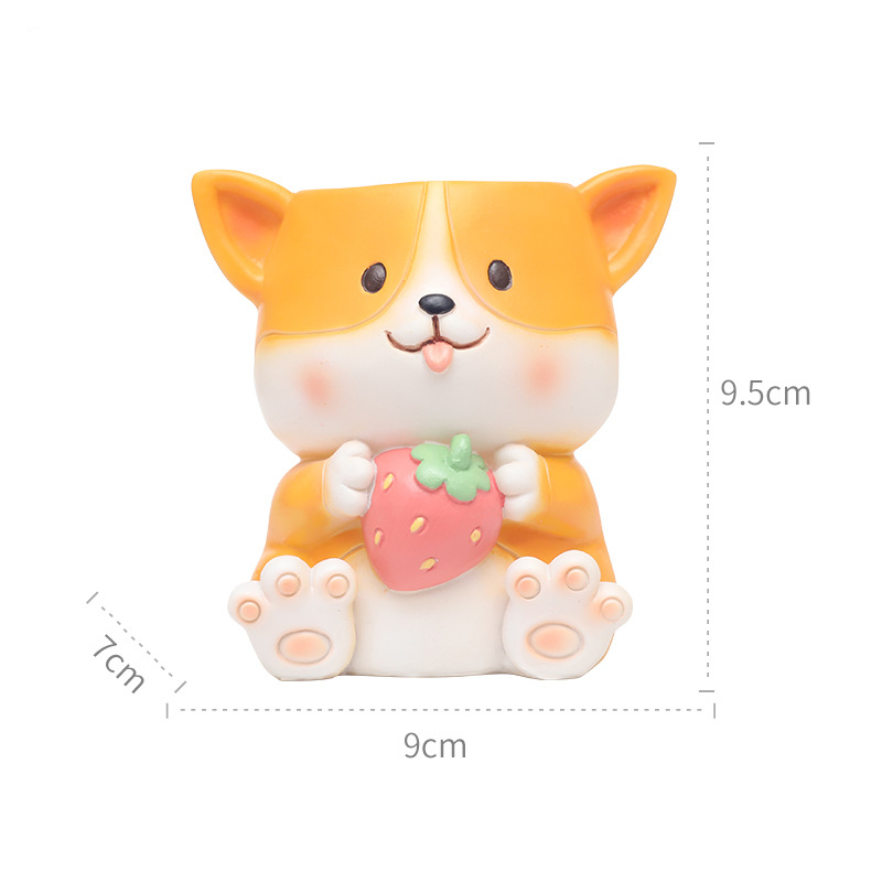 Bellissimo e colorato piccolo vaso da fiori-corgi