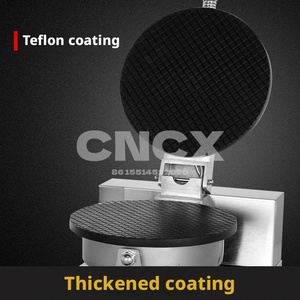 Macchina per Waffle Rotondi a Doppia Testa Antiaderente per Gelati e Coni, Ideale per Panifici - Product Image 6
