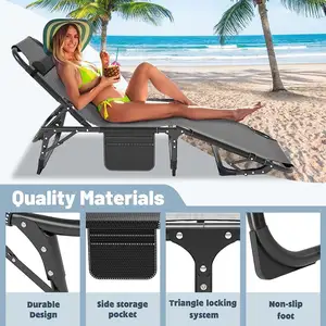 Sleeping Cots For Adults Folding Chaise Lounge Chairs Outdoor Portable Folding Bed Cot Lounge Chair For Beach Lawn Camping