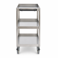 Chariot utilitaire robuste à trois niveaux avec roues à frein silencieux pour le transport dans les restaurants, hôtels, hôpitaux et laboratoires - Vente flash