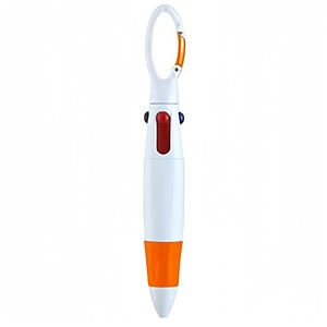 Custom Logo 4-in-1 Multi-color Shuttle Pen With Carabiner Clip <b>Creative</b> Promotional <b>Gift</b> Pen for Trade Show Giveaway Bulk Sale - Product Image 5