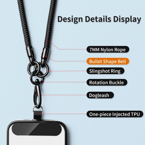 Phổ thời trang Nylon điện thoại di động dây buộc ngắn Wristlet Keychain Rope với điện thoại Tether vá cho điện thoại di động sử dụng - Product Image 5