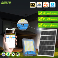 OMSEN Solar-aangedreven bewakingslamp met verborgen CCTV-cameralens 4MP WiFi 4G V380pro voor tuin, boerderij, parkeerplaats