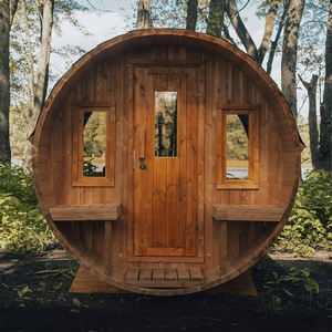 Открытый дровяной панорамный сад большой размер сухая Паровая сауна спа использовать бочонок Сауна для продажи - Product Image 5