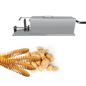 Manual Potato Tower Machine Commercial Semi-automatic Stretching Stainless Steel Cyclone Hand-cranked Potato Chip Machine