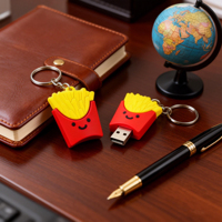 Penjualan Langsung Pabrik Hadiah Promosi Kustom Gantungan Kunci Usb Drive Imut PVC 3D Gantungan Kunci Cincin