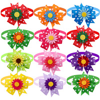 Accessoires de toilettage pour animaux de compagnie Noeuds papillon pour animaux de compagnie Chiens Chats Fleur Noeuds papillon Collier d'arcs pour animaux de compagnie
