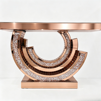 Console d'entrée moderne et minimaliste de luxe avec miroir, cloison décorative et rangement