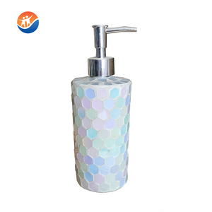 Bouteilles en verre effet mosaïque de 450 ml pour gel douche, shampoing, lotion, désinfectant pour les mains, avec bouchon à vis et impression sérigraphique - Product Image 6