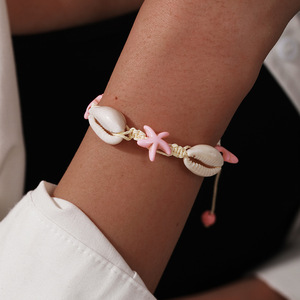 Seashell <b>Bracelet</b> With Starfish And Cowrie Shells Adjustable Women's Jewelry For Vacation Gift Unisex Fashion <b>Beaded</b> <b>Bracelet</b> - Product Image 1