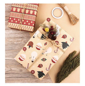 Dropshipping Shopify, Juego de Papel de Regalo Navideño Vintage Kraft con Cuerda y Pegatinas, Kit de Envoltura de Regalos DIY - Product Image 4