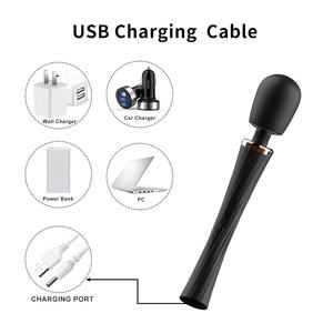 Massaggiatore Clitorideo e Vaginale Ricaricabile USB di Grandi Dimensioni per Donne, 5 Frequenze, 100% Impermeabile, Materiale in Lattice, Giocattolo Sessuale Stile AV - Product Image 4