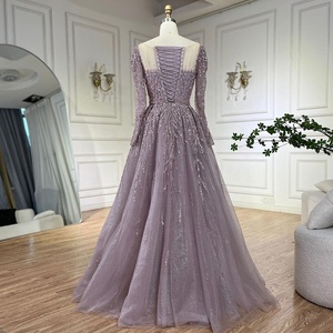 Serene Hill LA71915 핑크 비즈 롱슬리브 A라인 글리터 드레스 이브닝 파티 웨딩 드레스 - Product Image 5