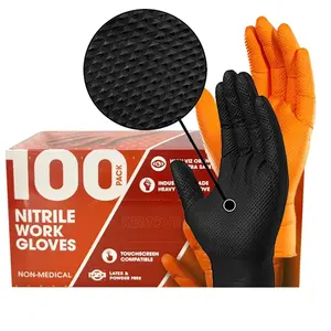 Изготовленные на заказ 10Mil промышленные производители, черные резиновые защитные рабочие перчатки для тяжелых работ, ремонт автомобилей, большие алмазные нитриловые перчатки