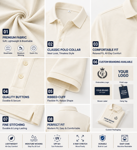 Polo de luxe pour homme en coton premium, respirant et doux, avec logo brodé personnalisé, style décontracté et chic, inspiré des grandes marques. - Product Image 2
