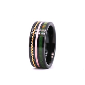 Moda 2020 tú y yo para siempre juntos y seguro verde mayor caja de madera y de cadena de enlace de incrustación de Rosa ranura mejor Amigo anillo - Product Image 1