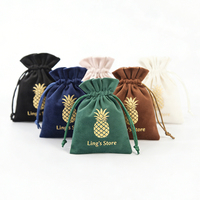 Pochette en velours personnalisable avec logo pour bijoux, bagues, boucles d'oreilles, colliers, bracelets, perruques et cosmétiques