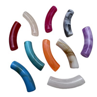 Perles acryliques imitation de jade baroque, couleur de gelée, courbure géométrique, perles de tube DIY, bracelet perles en vrac, vente en gros