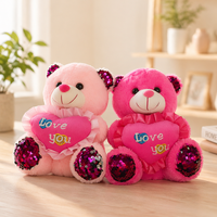 Peluche super douce et mignonne en forme d'ours en peluche, rembourrage en coton PP, boîte cadeau pour la Saint-Valentin, matériau polyester, couverture réconfortante lavable, unisexe