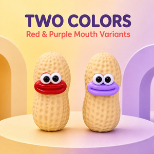 Peanut Fidget Toy TPR Squeeze Stress Relief Funny Emoji Sensory Toy for Adults 14 and Up - Product Image 3