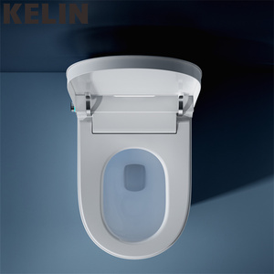 Toilette à bidet intelligente à éclairage épuré blanc intelligent Salle de bain économique <span class=keywords><strong>Cuvette</strong></span> de <span class=keywords><strong>WC</strong></span> montée au <span class=keywords><strong>sol</strong></span> Toilette à nettoyage intelligent des joints - Product Image 3