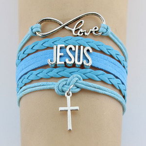 Braccialetto con ciondolo a forma di pesce e scritta 'Jesus Love' del 2020, braccialetto portafortuna con corda rossa e nera, fatto a mano, per donna e uomo. - Product Image 4