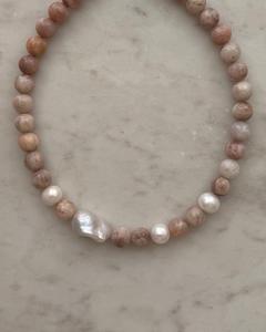 Collar Boho Chic de Verano para Playa, Hecho a Mano con Cuentas de Piedra Natural y Colgante de Perla, Lindo Collar de Perlas para Mujer - Product Image 3