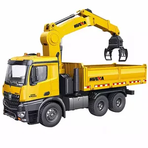 Huina 1575 Truk RC 1/14 26CH Aloi Kayu Grapple Dump Truck Kendaraan Rekayasa Listrik