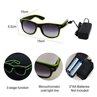 Lunettes de soleil unisexes lumineuses à fil néon EL pour fêtes et événements, idéales pour les soirées lumineuses et les fêtes.