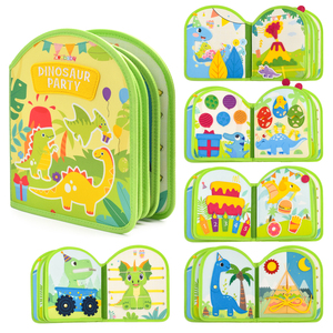 Livre d'activités Montessori portable en feutre pour la maternelle, idéal pour les voyages, entraînement de la coordination œil-main, livre silencieux pour les tout-petits - Product Image 1