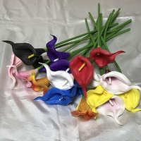 32Cm Fleur De Lys Real Touch Pu Artificielle Calla Lily Fleurs pour La Maison De Mariage Hôtel Décor