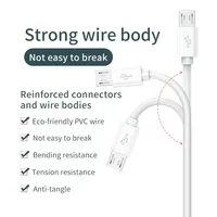 Cable de Datos Micro USB para Cámara, Tablet, Smart TV, Micro USB Macho a USB A Macho, Cable de Carga para Teléfono Móvil Xiaomi Samsung