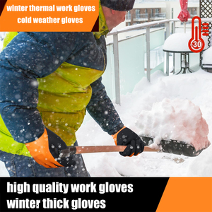 Guantes de trabajo de invierno con forro de Cachemira de doble capa, guantes de látex impermeables personalizados para uso en frío, Guantes para hombre con logotipo, Guantes - Product Image 5