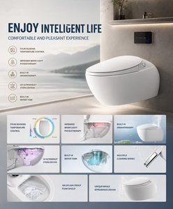 WC intelligent mural <span class=keywords><strong>de</strong></span> luxe au design baleine avec chasse automatique, bidet électronique et télécommande pour salle <span class=keywords><strong>de</strong></span> bain - Product Image 2