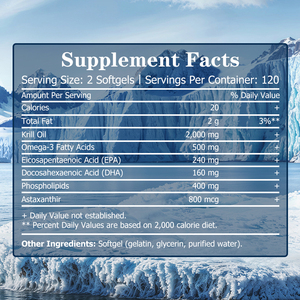 Best Selling Antioxidant Support Natural Krill Oil Softgels Omega 3s Softgels EPA DHA <b>Supplement</b> Non GMO Support Brain Health - Product Image 2