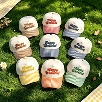 Nueva Gorra de Béisbol de 5 Paneles con Visera a Rayas para Hombre y Mujer, Gorra de Béisbol Informal de Algodón Ajustable para Deportes al Aire Libre