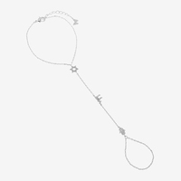 Bracelet chaîne main Hamsa étoile de David en argent sterling 925 pour femme