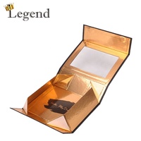 Boîte en carton personnalisée avec fenêtre transparente en PVC et logo imprimé pour vêtements, emballage cadeau avec couvercle et base