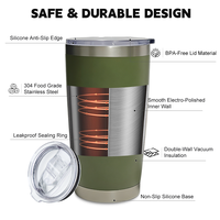 Gobelet isotherme en acier inoxydable de 20 oz de style américain pour fêtes, avec couvercle et étui, gravure laser, personnalisable avec logo, vente en gros