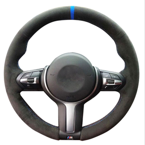 Housse de <span class=keywords><strong>volant</strong></span> en daim noir, couture manuelle, pour bmw 3 GT 320 330iM xDrive M X5 X6 - Product Image 1