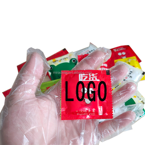 Gants jetables en PE pliables en plastique HDPE de qualité alimentaire, emballés individuellement (1 paire/sac), vente en gros d'usine - Product Image 2