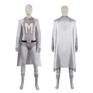Megamarind Metro Cosplay pria, Jumpsuit perak dengan kostum jubah, pakaian pertunjukan pesta karnaval Halloween untuk pria - Product Image 4