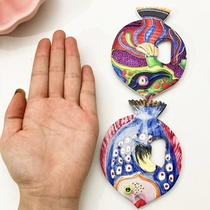 แม่เหล็กติดตู้เย็นรูปปลาการ์ตูนอาร์ตเดโคสุดน่ารัก ทำจากเมลามีน พร้อมที่เปิดขวดและลายนูน - Product Image 3