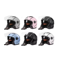 Casco Abierto de Motocicleta ABS Nuevo, para Hombre y Mujer, con Doble Visera, Protector Facial, Ligero, Retro, 3/4