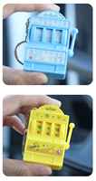 Porte-clés de machine à sous de style vintage Mini Casino Porte-clés en métal Kawaii pour les cadeaux de fête de Noël Las Vegas
