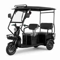 Tricycle électrique familial SumEV 3 places 60V 800W avec ventilateur intégré, phare LED, autonomie 30-50 km, capacité 400 kg pour le transport scolaire et la conduite quotidienne