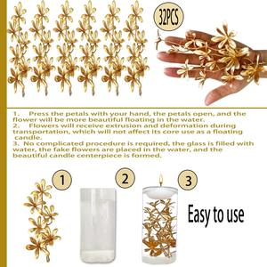 Fleurs artificielles en plastique, orchidées dorées, remplissages de vase, fausses compositions florales, décoration de mariage, fête, maison, restaurant, marque <span class=keywords><strong>CH</strong></span> - Product Image 4