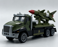 Camion lanceur de missiles militaire semi-alliage 4CH télécommandé avec lumières LED, véhicule de transport militaire réaliste pour jeu d'imitation