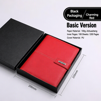 Carnet de notes A5 personnalisable de luxe avec stylo, coffret cadeau noir en PU rigide, papier épais durable, idéal pour les affaires