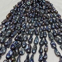 Collier de perles d'eau douce baroques irrégulières de grande taille (13-16 mm) couleur paon, en gros, en fils